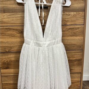 Showpo White Textured V-Neck Dress